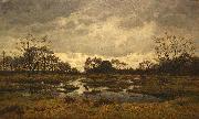 Alphonse Asselbergs Un jour de mars a la mare aux fees. Fontainebleau 1876 - Maartse dag aan de feeenplas France oil painting artist